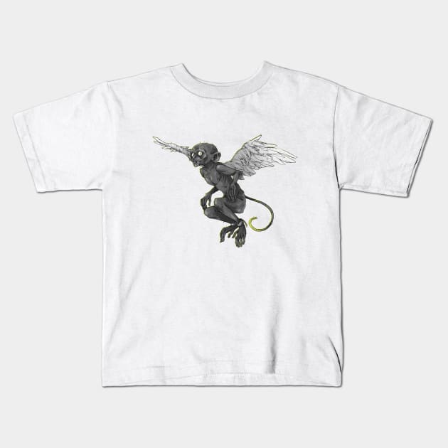 Flying Monkey Kids T-Shirt by KarinaReh